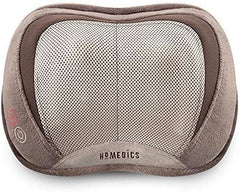 Homedics Back and Neck Massager, Portable Shiatsu All Body Massage Pillow with Heat, Targets Upper and Lower Back, Neck and Shoulders. Lightweight for Travel