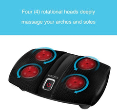 HoMedics Shiatsu Select Foot Massager with Heat – Shiatsu Foot Massager with Heat, Therapeutic Kneading & Rolling, 4 Rotational Heads with 12 Massage Nodes, Toe-Touch Control