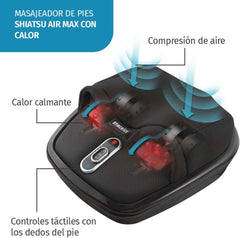 Homedics Shiatsu Air Max Foot Massager, Air Compression Massage, Deep-Kneading Rolling Massage, Soothing Heat, Pain Relief and Muscle Recovery, Relaxes Feet, Spa Therapy for Home or Office
