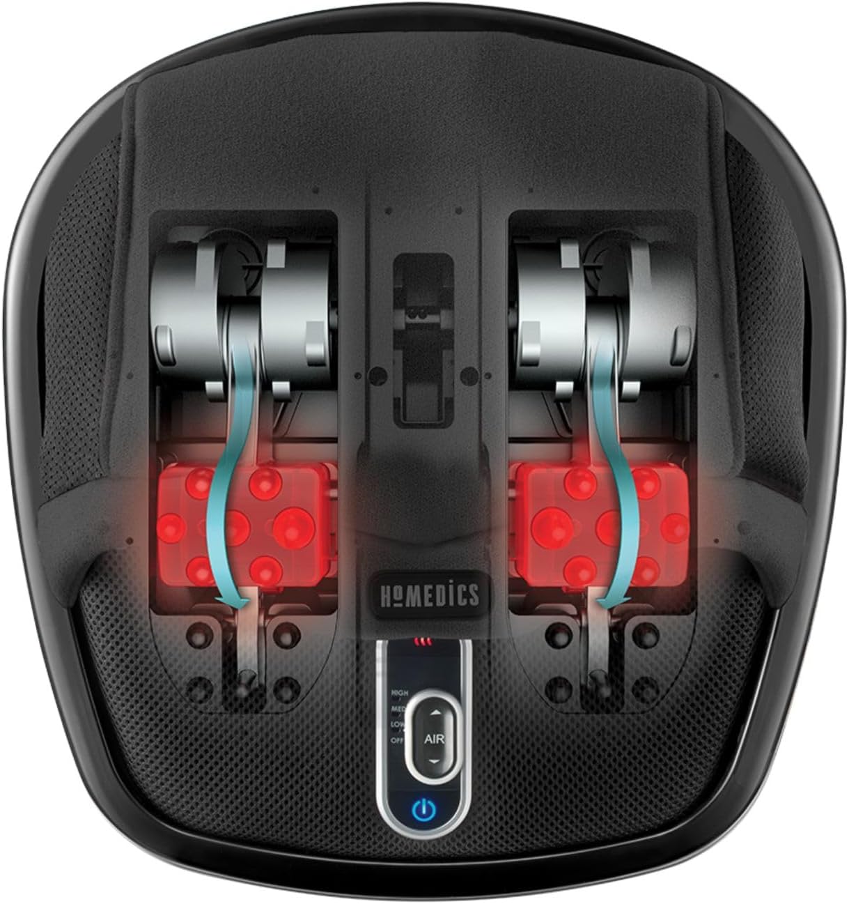 Homedics Shiatsu Air Max Foot Massager, Air Compression Massage, Deep-Kneading Rolling Massage, Soothing Heat, Pain Relief and Muscle Recovery, Relaxes Feet, Spa Therapy for Home or Office