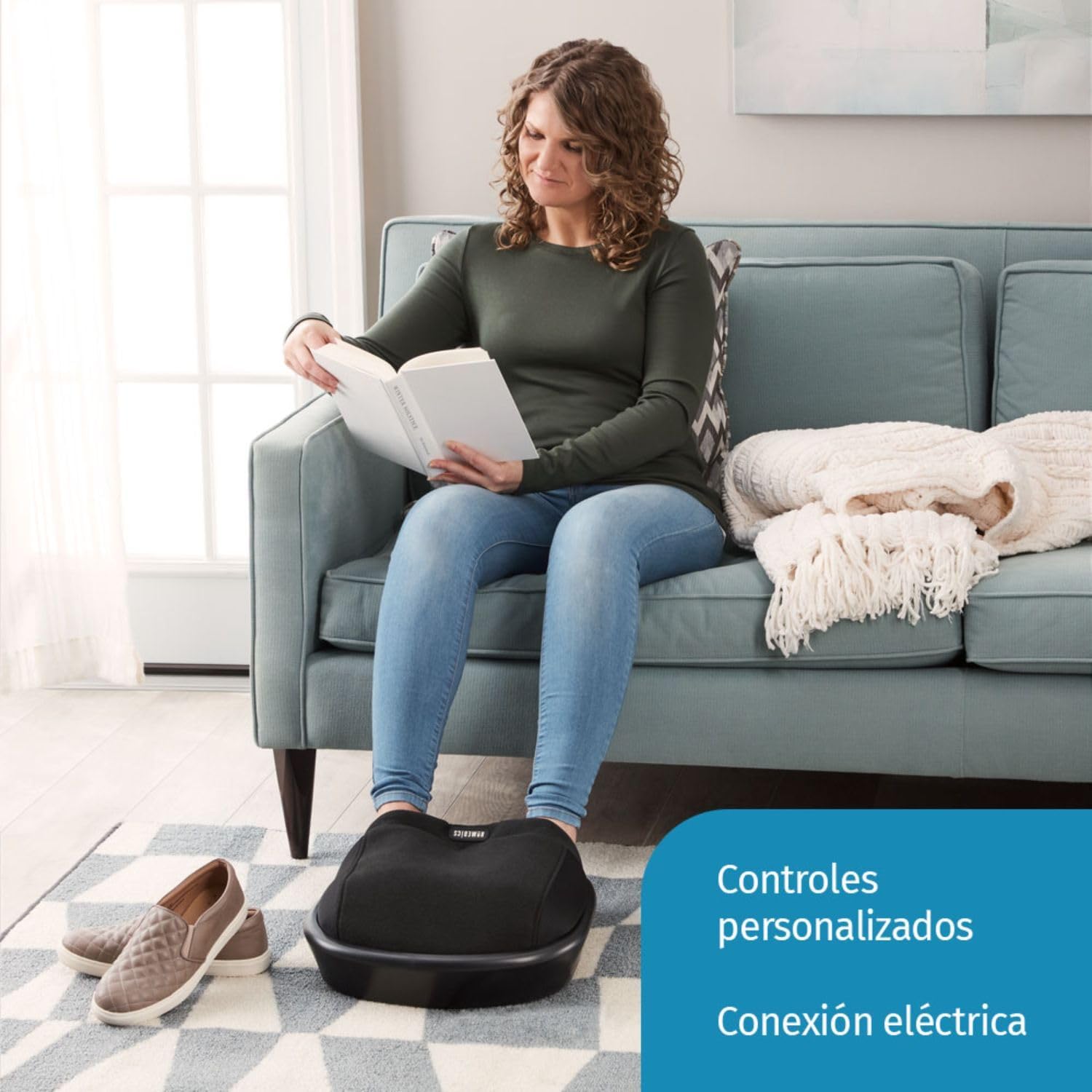 Homedics Shiatsu Air Max Foot Massager, Air Compression Massage, Deep-Kneading Rolling Massage, Soothing Heat, Pain Relief and Muscle Recovery, Relaxes Feet, Spa Therapy for Home or Office