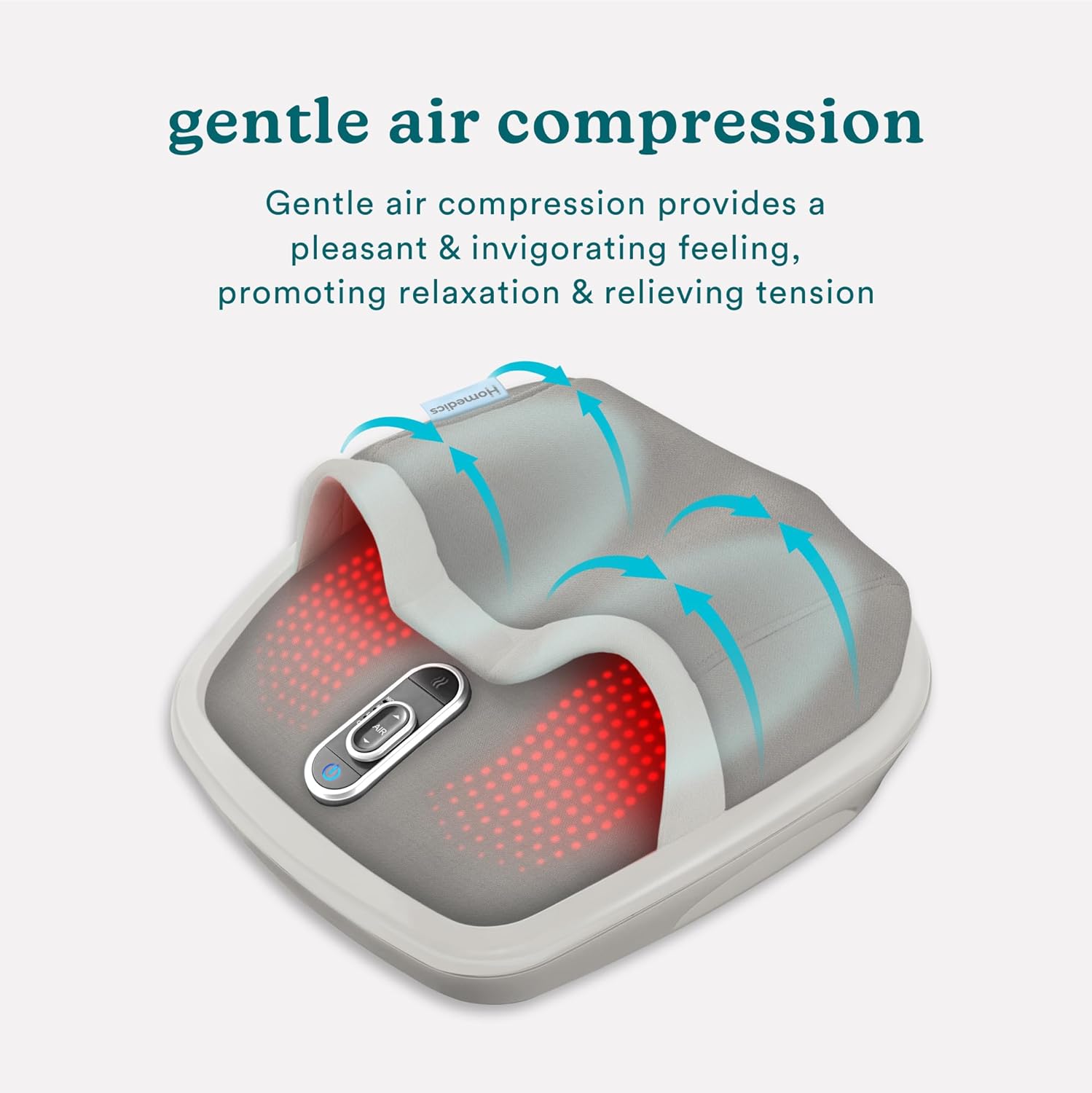 Homedics Shiatsu Air Max Foot Massager, Air Compression Massage, Deep-Kneading Rolling Massage, Soothing Heat, Pain Relief and Muscle Recovery, Relaxes Feet, Spa Therapy for Home or Office