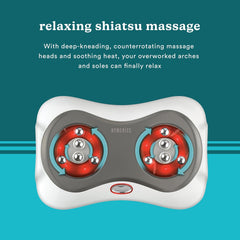 HoMedics Deluxe Shiatsu Foot Massager with Heat – Therapeutic Kneading & Rolling Foot Massager Machine, 4 Rotational Heads with 10 Massage Nodes, Toe-Touch Control