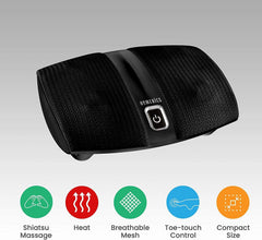 HoMedics Shiatsu Select Foot Massager with Heat – Shiatsu Foot Massager with Heat, Therapeutic Kneading & Rolling, 4 Rotational Heads with 12 Massage Nodes, Toe-Touch Control
