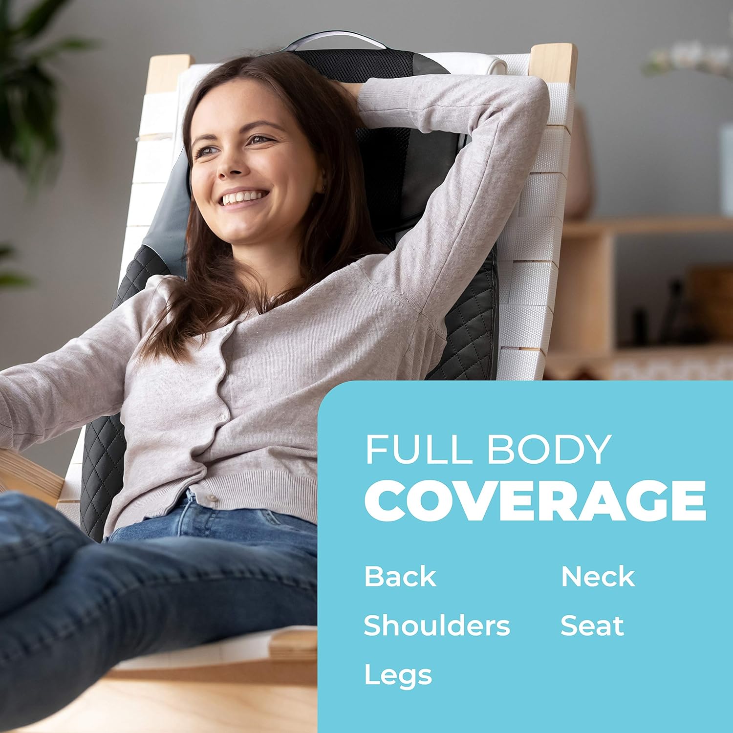 HoMedics 2-in-1 Shiatsu Massage Cushion and Cordless Body Massager, Removable Cordless Massage Pillow, Heat and Vibrating Massage Pad for Home or Office, Full Body Massage with Adjustable Settings