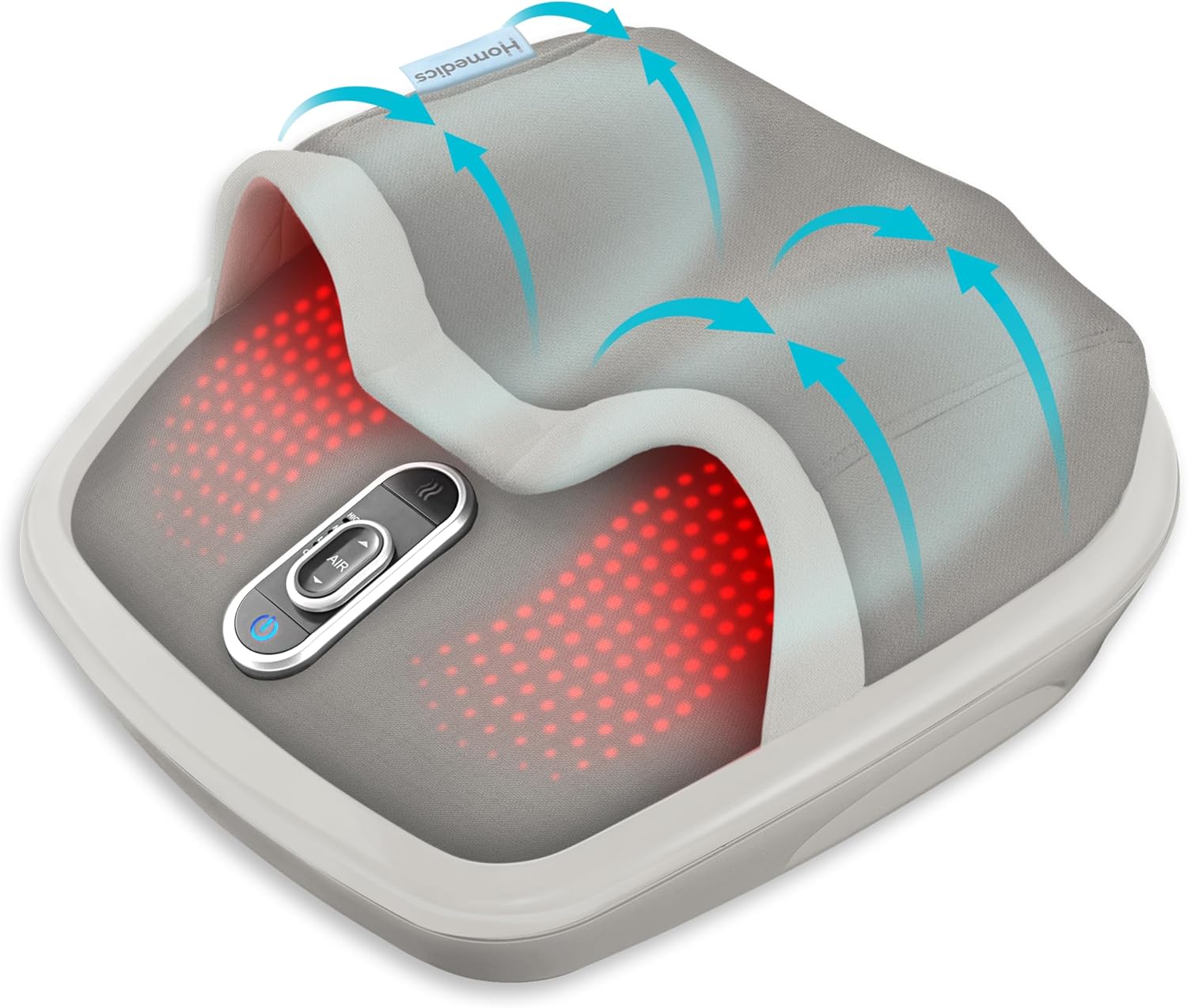 Homedics Shiatsu Air Max Foot Massager, Air Compression Massage, Deep-Kneading Rolling Massage, Soothing Heat, Pain Relief and Muscle Recovery, Relaxes Feet, Spa Therapy for Home or Office