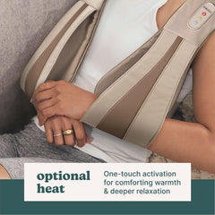 HoMedics Shiatsu Deluxe Neck & Shoulder Massager with Heat | Shiatsu Massager, 3 Speeds, Changes Direction | Muscle Kneading for Neck, Shoulders, Back, & Legs, Portable, Convenient Straps | Thera-P